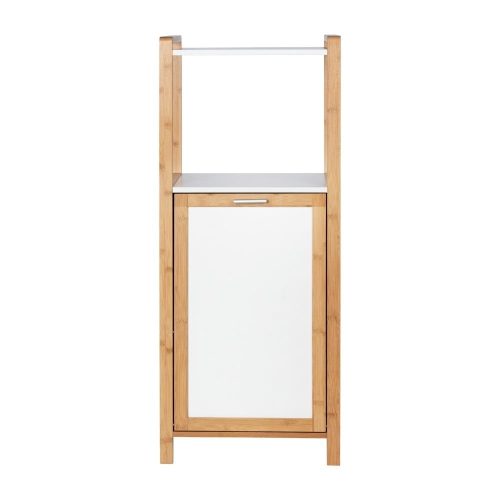 Fehér-natúr színű bambusz fürdőszobai polcos állvány 40x95 cm Finja – Wenko