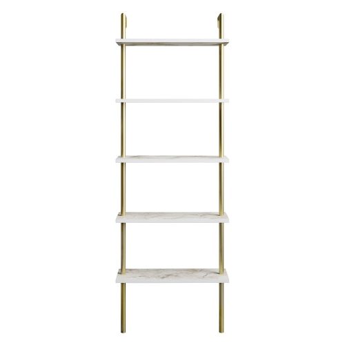 Fehér polcos állvány márvány dekorral 60x174 cm Paula – Kalune Design