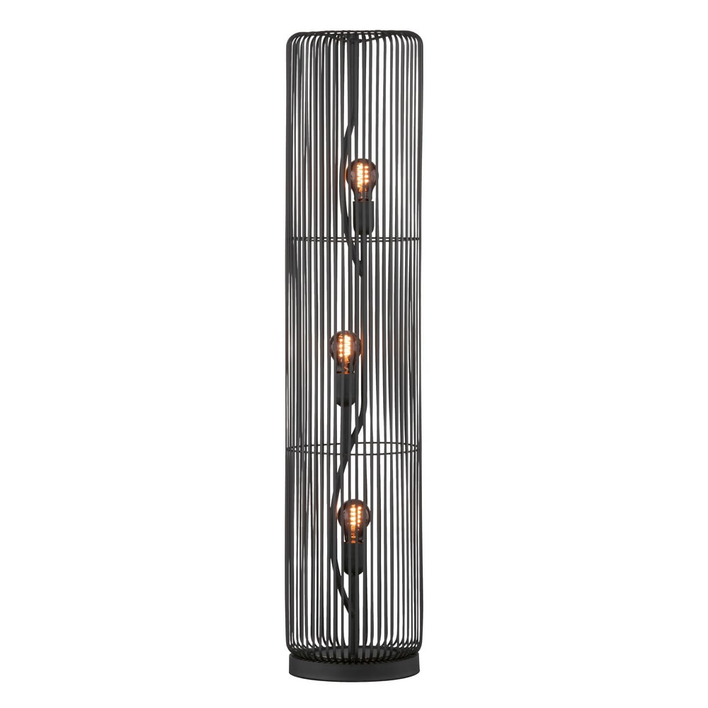 Fekete állólámpa (magasság 113 cm) Cage – Fischer & Honsel