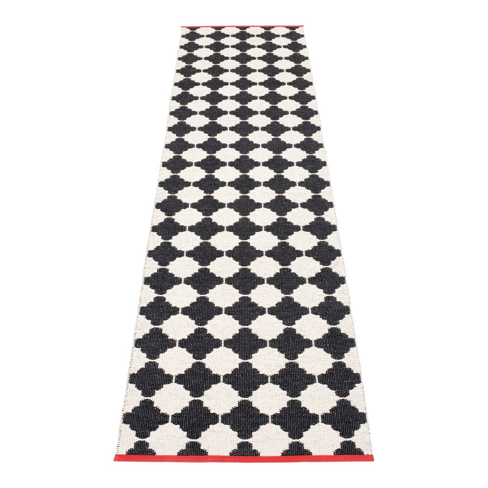 Fekete-fehér kültéri-beltéri futószőnyeg 70x300 cm Marre Black Coral  – Pappelina
