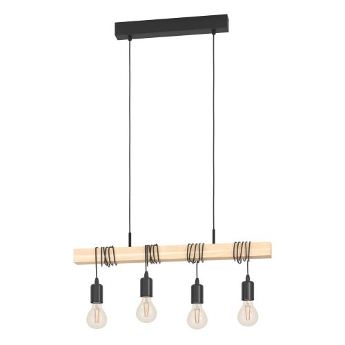 Fekete-natúr színű függőlámpa TOWNSHEND – EGLO