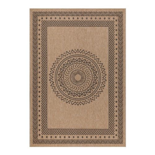 Fekete-natúr színű kültéri futószőnyeg 80x250 cm Dhaka – Ayyildiz Carpets