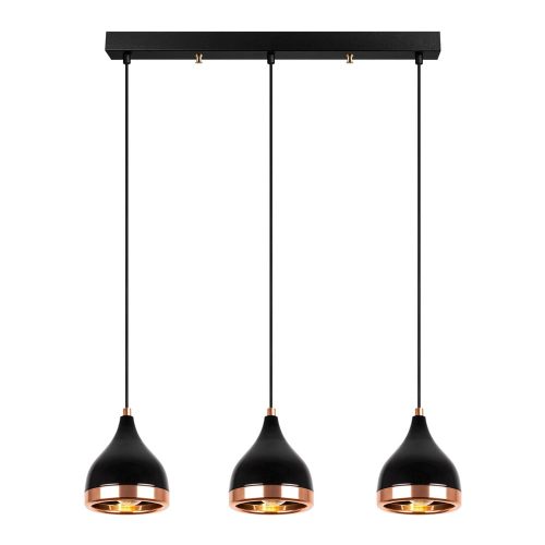 Fekete-rézszínű függőlámpa fém búrával Yildo – Opviq lights