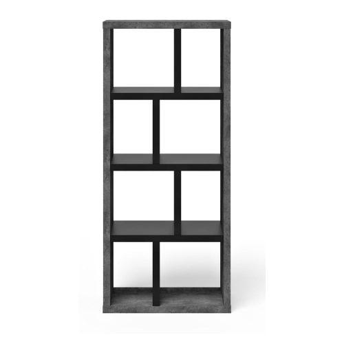 Fekete-sötétszürke könyvespolc beton dekorral 70x159 cm Berlin – TemaHome