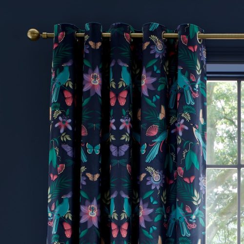 Kék függöny szett 2 db-os 168x229 cm Mya Tropical Floral – Catherine Lansfield