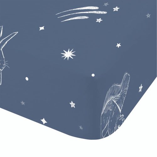 Kék gumis kétszemélyes flanel gyerek lepedő 135x190 cm Starlight Animals – Bianca