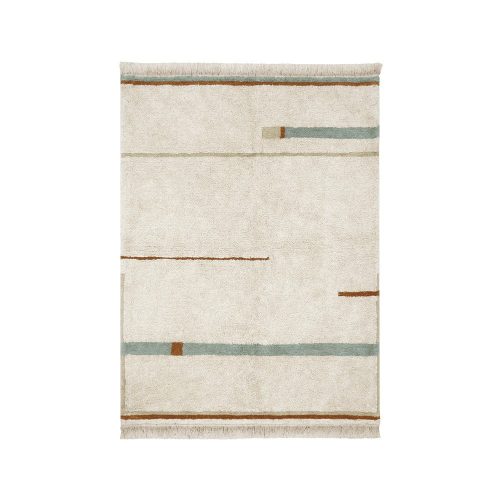 Kék-krémszínű mosható kézi szövésű pamut szőnyeg 140x200 cm Lanes Vintage Blue – Lorena Canals