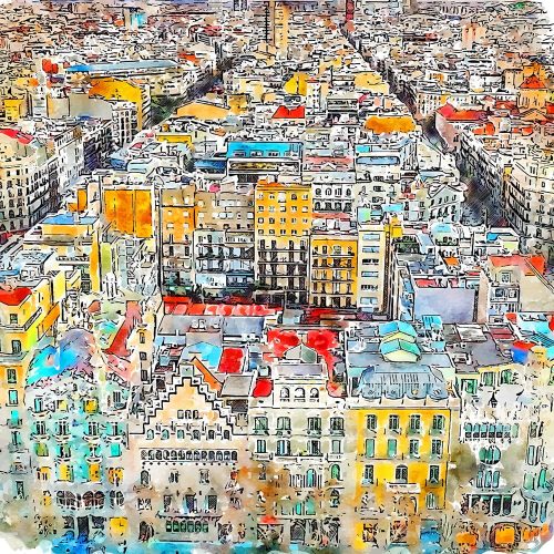 Kép 50x50 cm Barcelona – Fedkolor