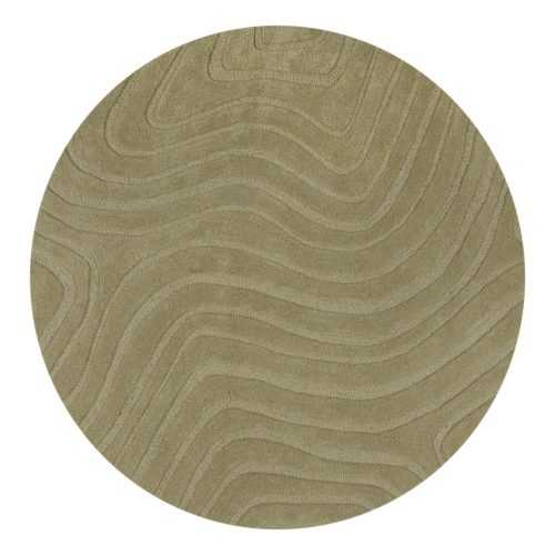 Khaki kézi szövésű gyapjú kerek szőnyeg ø 160 cm Mesmerise Sage – Flair Rugs