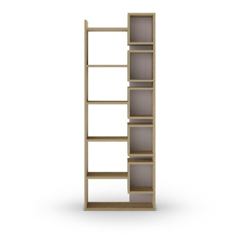 Könyvespolc tölgyfa dekorral 60x168