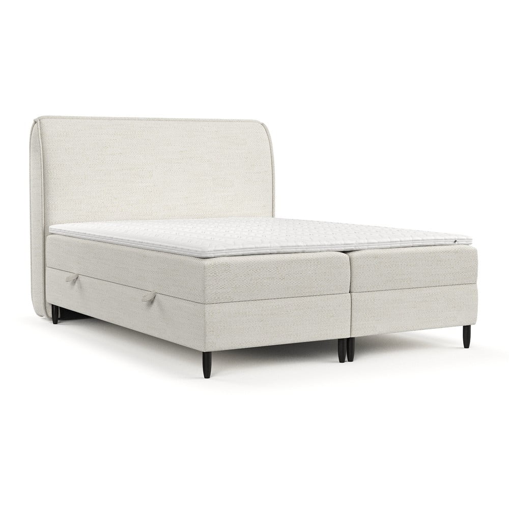 Krémszínű ágyneműtartós boxspring ágy 200x200 cm Melba – Maison de Rêve