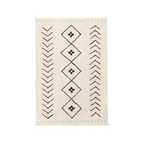 Krémszínű mosható kézi szövésű pamut szőnyeg 140x210 cm Bereber Rhombs – Lorena Canals