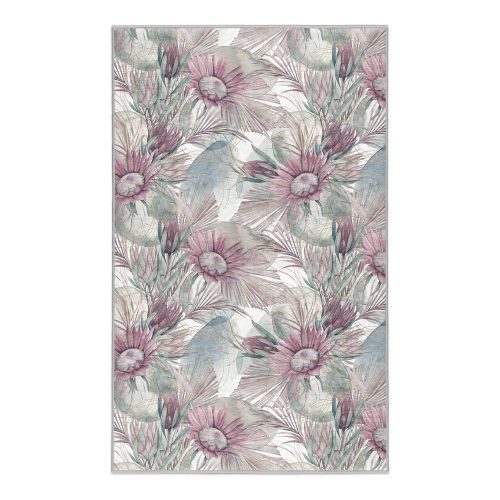 Lila-szürke mosható szőnyeg 80x150 cm Dusty Flowers – Mila Home