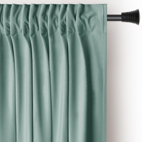 Mentazöld bársony dimout (részleges sötétítő) függöny 140x270 cm Pleat – Restilo