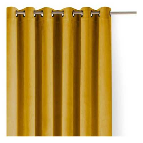 Mustársárga bársony dimout (részleges sötétítő) függöny 200x175 cm Velto – Filumi