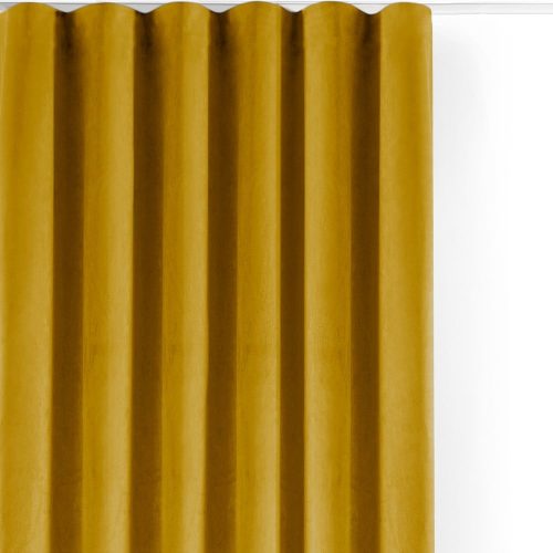 Mustársárga bársony dimout (részleges sötétítő) függöny 400x175 cm Velto – Filumi