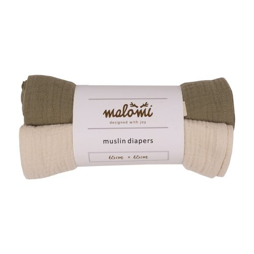 Muszlin pelenka készlet 2 db-os Forest Green – Malomi Kids