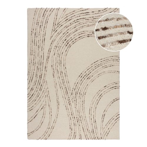 Narancssárga-krémszínű gyapjú szőnyeg 120x170 cm Abstract Swirl – Flair Rugs