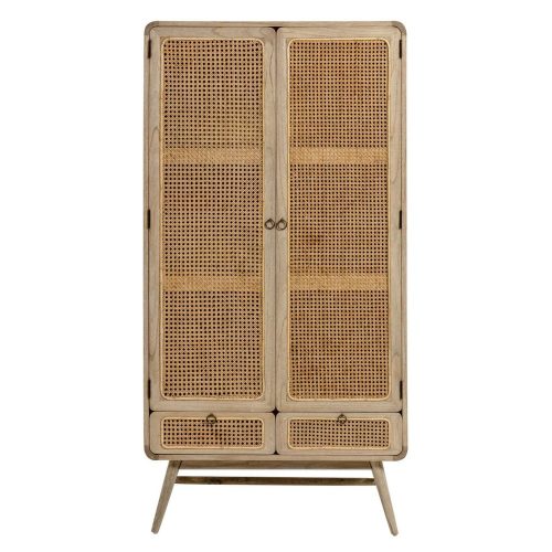 Natúr színű mindifa ruhásszekrény 90x175 cm Nalu – Kave Home