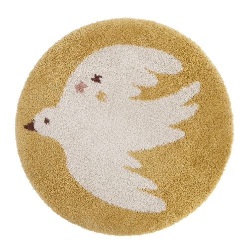 Okkersárga gyerek szőnyeg ø120 cm Bohemian Bird Miel – Nattiot
