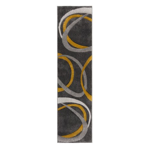Okkersárga-szürke futószőnyeg 60x230 cm Elude Orb – Flair Rugs