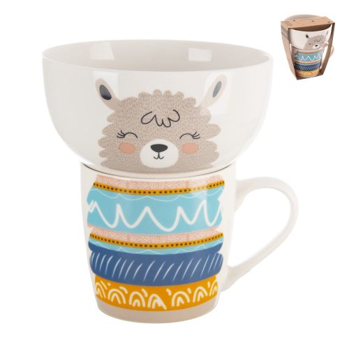 Porcelán bögre és tálka szett 2 db-os 350 ml – Orion