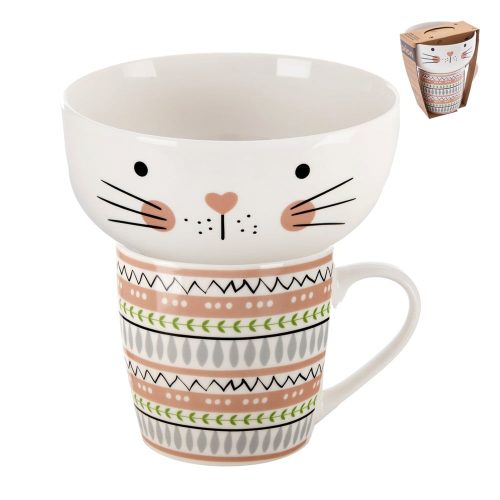 Porcelán bögre és tálka szett 2 db-os 350 ml – Orion