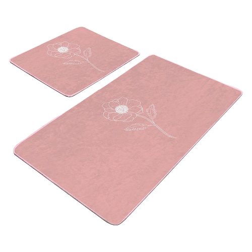 Rózsaszín bársony fürdőszobai kilépő szett 2 db-os 60x100 cm – Mila Home