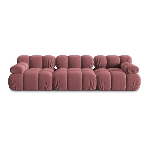 Rózsaszín bársony kanapé 282 cm Bellis – Micadoni Home