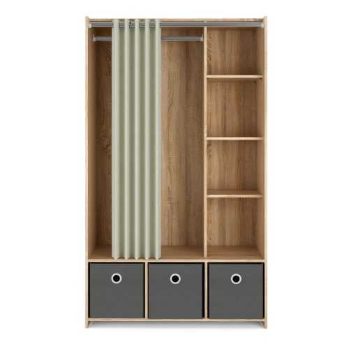 Ruhásszekrény tölgyfa dekorral 105x180 cm - Tvilum