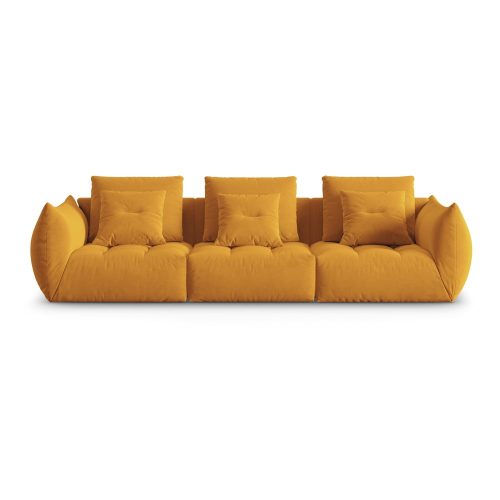 Sárga buklé kanapé 332 cm Bloom – Micadoni Home