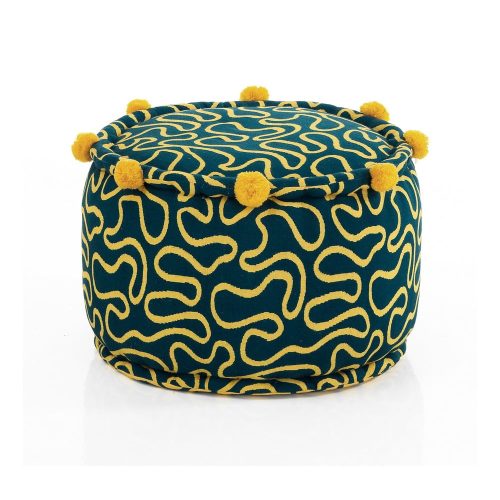Sárga-sötétzöld puff Tangle – Tomasucci