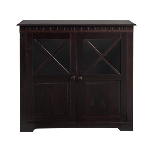 Sötétbarna borovi fenyő tálalószekrény 95x35 cm Lisa – Støraa