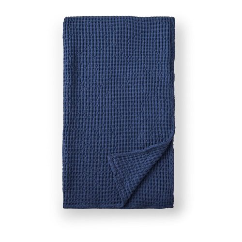 Sötétkék pamut takaró 150x200 cm Jaipur Chunky Waffle – Pineapple Elephant