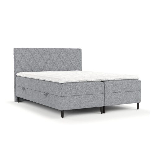 Szürke ágyneműtartós boxspring ágy 140x200 cm Gwen – Maison de Rêve