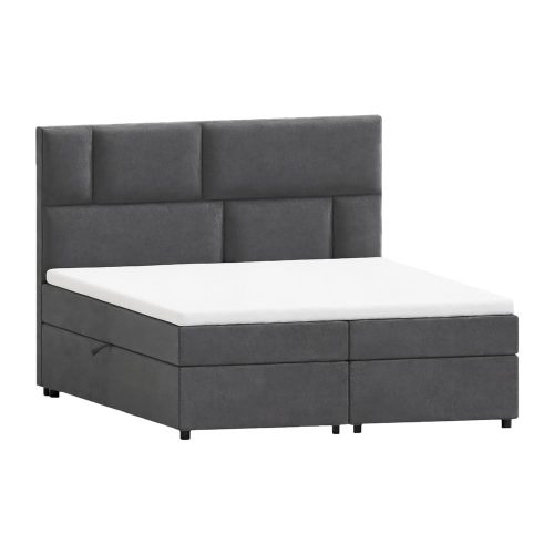 Szürke ágyneműtartós boxspring ágy 180x200 cm Lola – Ropez