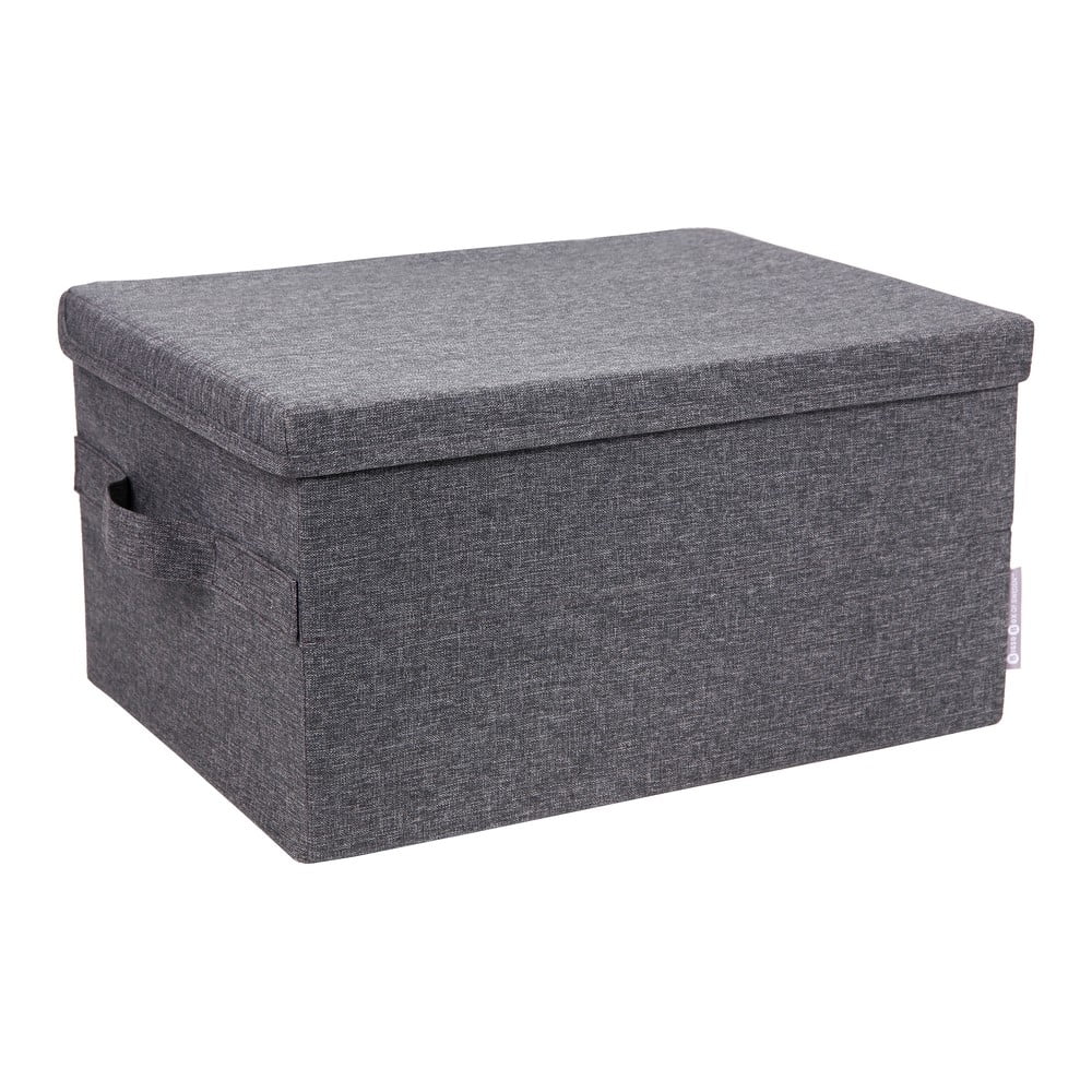 Szürke fedeles textil tárolódoboz 30x40x22 cm Soft Storage – Bigso