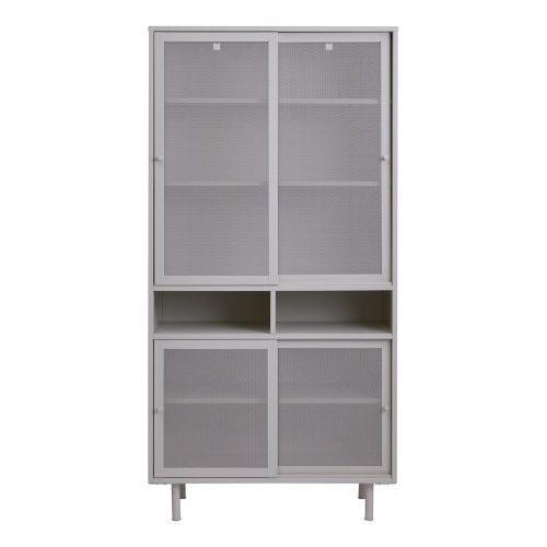 Szürke fém szekrény tolóajtóval 90x180x40 cm Veep – Unique Furniture