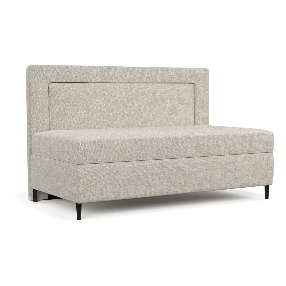 Szürkésbézs  kárpitozott egyszemélyes ágy 90x200 cm Alba – Maison de Rêve