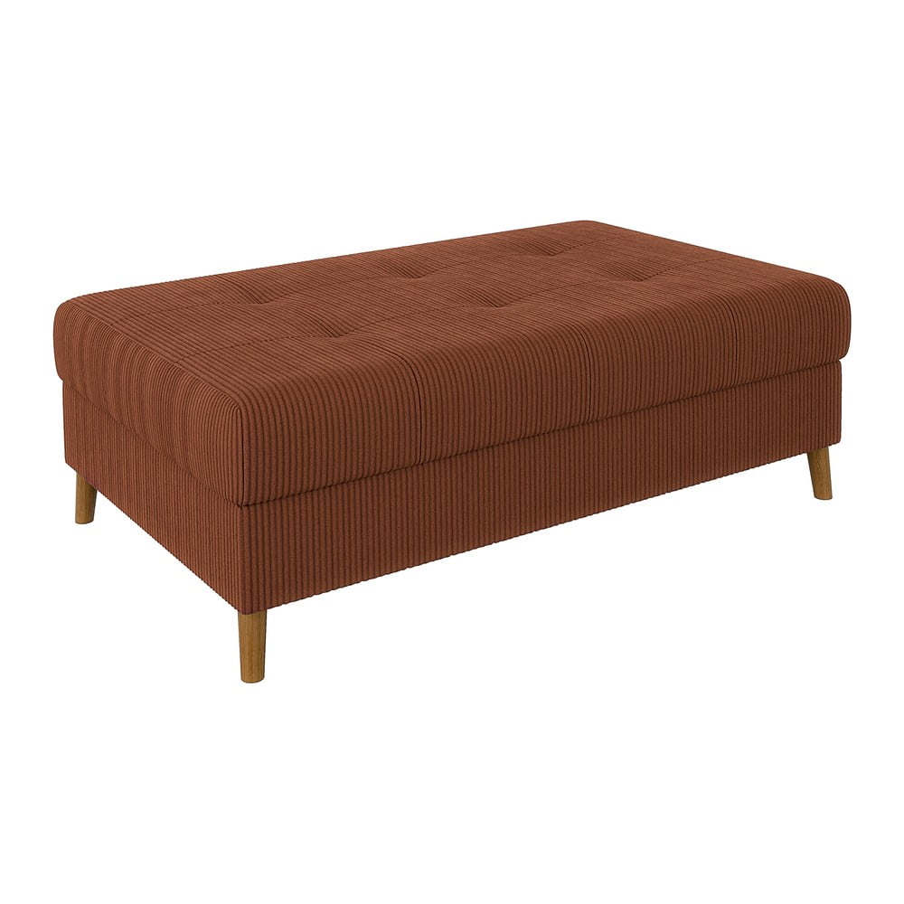 Téglavörös kordbársony kanapé 118 cm Ariella – Ropez