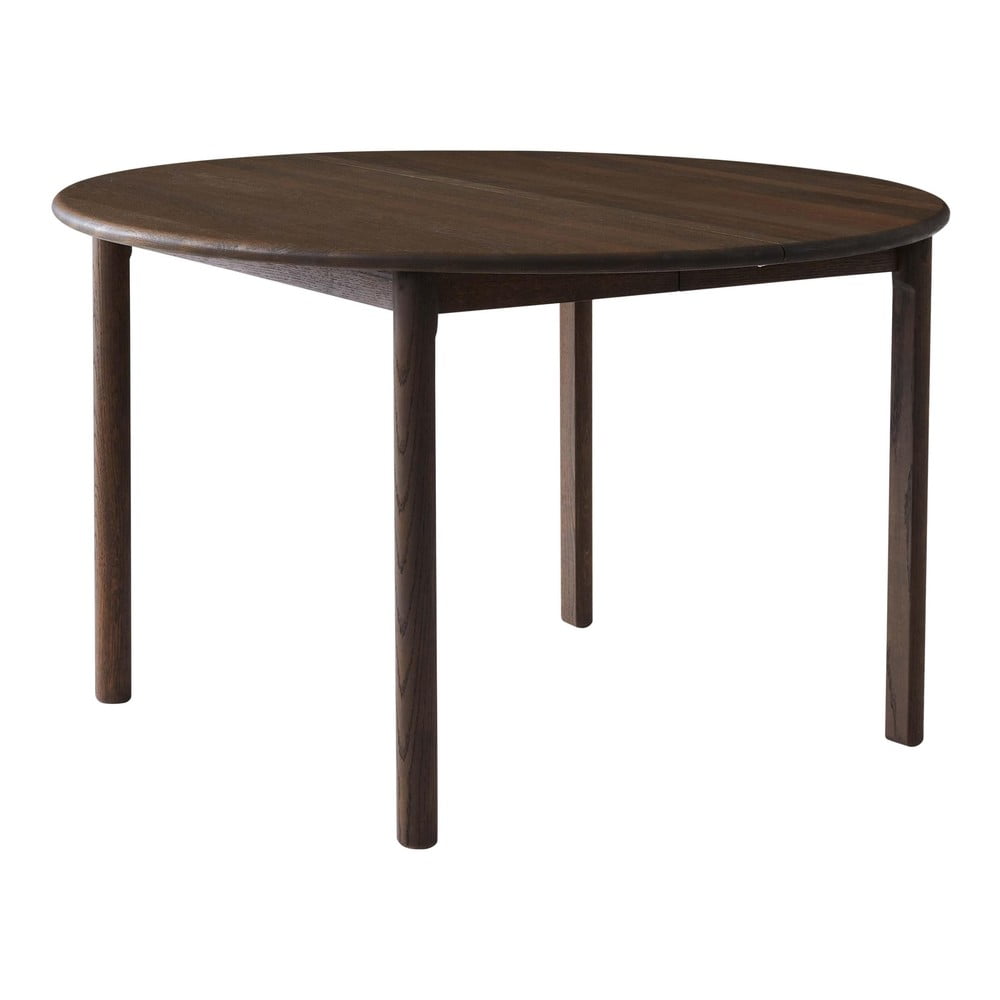 Tölgyfa kerek bővíthető étkezőasztal hosszabbító asztallappal ø 120 cm Noor – Hammel Furniture