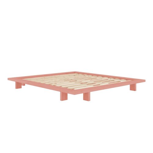 Világos rózsaszín borovi fenyő franciaágy ágyráccsal 180x200 cm Japan – Karup Design
