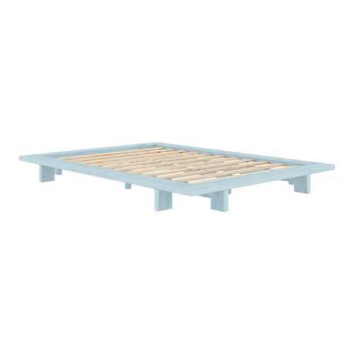 Világoskék borovi fenyő franciaágy ágyráccsal 160x200 cm Japan – Karup Design