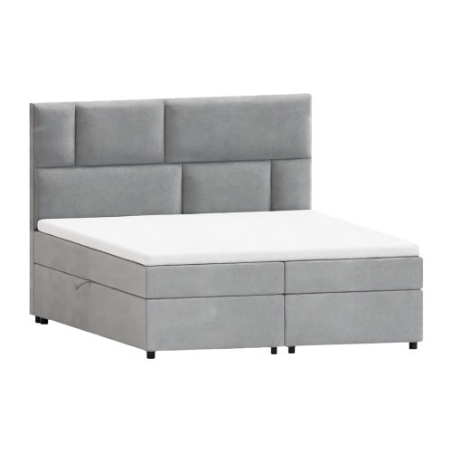 Világosszürke ágyneműtartós boxspring ágy 140x200 cm Lola – Ropez