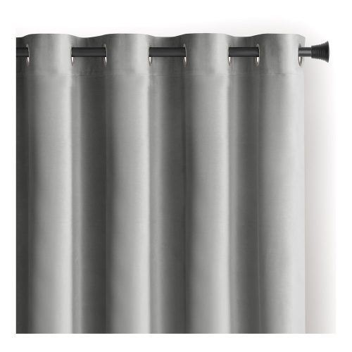 Világosszürke bársony dimout (részleges sötétítő) függöny 140x270 cm Eyelets – Restilo