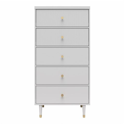 Világosszürke magas komód 70x141 cm Elizabeth – CosmoLiving by Cosmopolitan