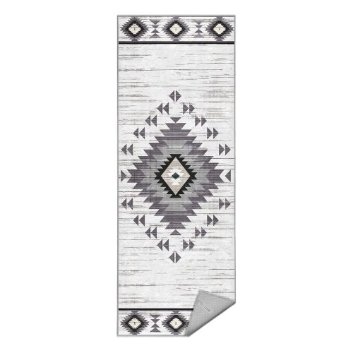 Világosszürke mosható futószőnyeg 80x200 cm Ethnic Geo – Mila Home