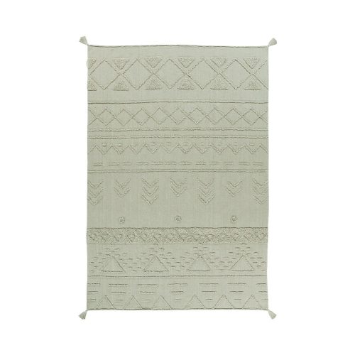 Világoszöld mosható kézi szövésű pamut szőnyeg 140x200 cm Tribu Olive – Lorena Canals