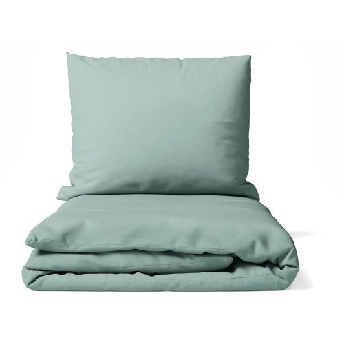 Zöld egyszemélyes mikroszatén ágyneműhuzat 140x200 cm Basic – Bonami Essentials