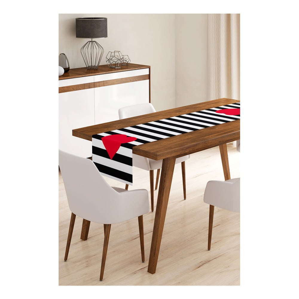 Asztali futó 45x140 cm Black Stripes – Minimalist Cushion Covers